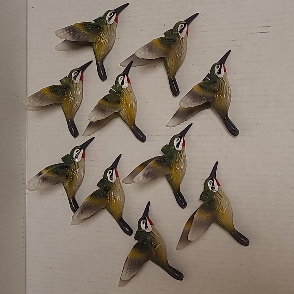 Set of 10 Vintage Hummingbird Blowmold String Light Covers